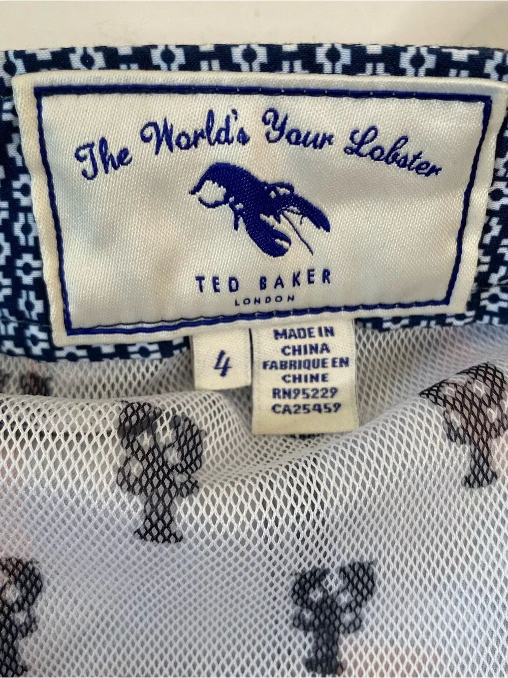Ted Baker London Men’s Geometric Print Swim Shorts Multicolor UK Size 4 US Large